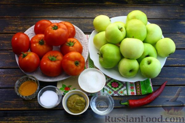 Кетчуп с яблоками, горчицей и куркумой (на зиму)